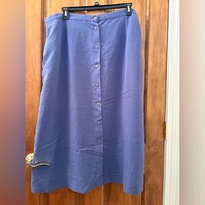 Blue Lilac Midi A-Line Skirt for Casual Wear